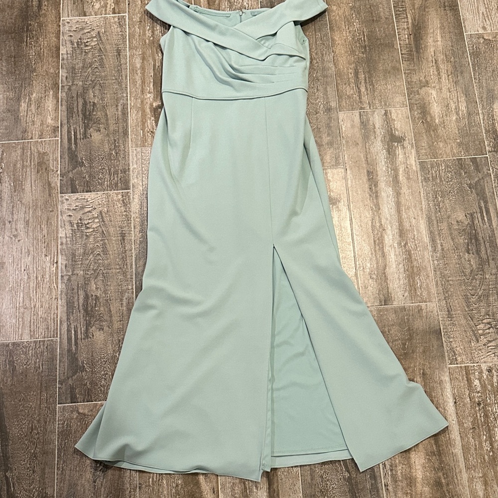 Adrianna Papell Strapless Light Green Dress